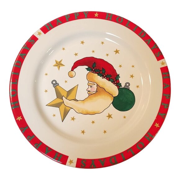 Vintage Signature Housewares Incorporated Stoneware Holiday Classic Santa Plate - Picture 1 of 4
